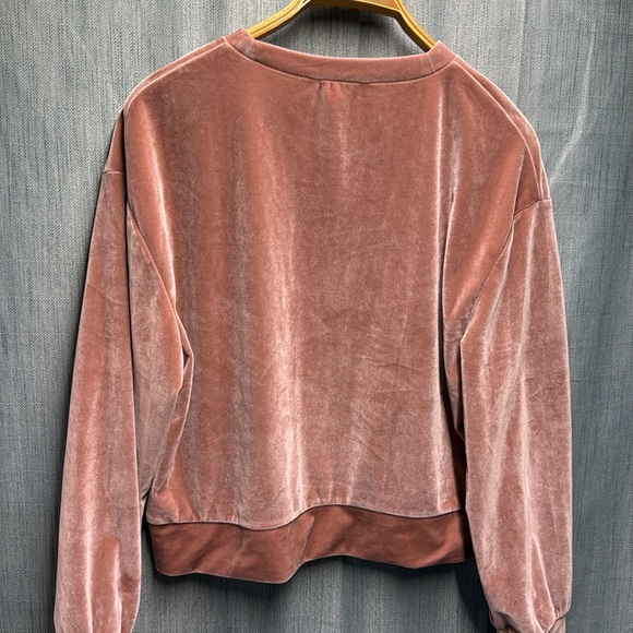 Zara Velvet like fabric Sweatshirt in Dusty Rose - Picture 5 of 5